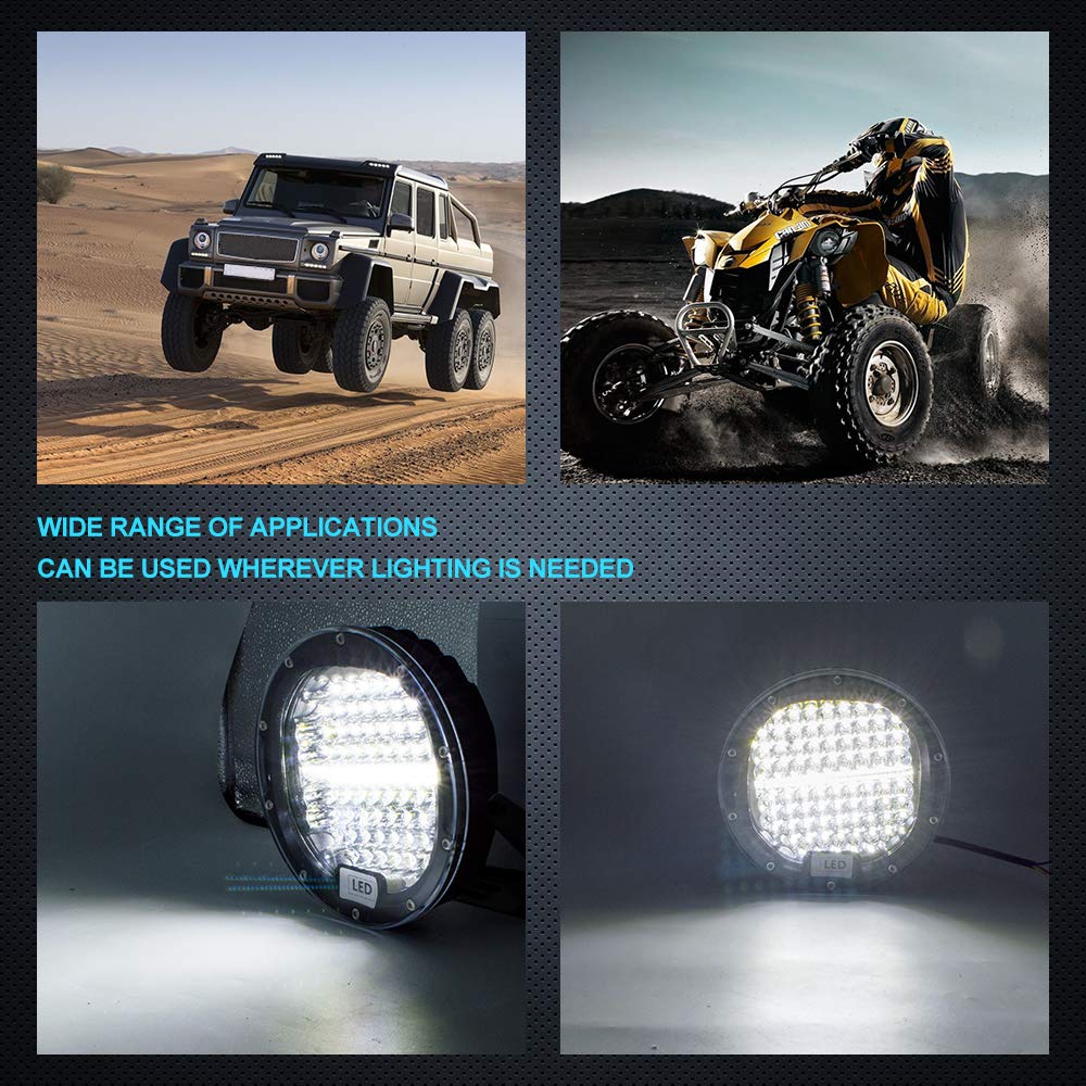 Safego 2pcs Focos LED, 7" 300W 30000LM Faros Trabajo Spot 12V-24V Barra LED IP67 Impermeable Luz de Niebla para Coche,SUV, UTV, ATV,Off-road,Camión,Moto,Barco - Garantía de 1 años(caparazón negro)