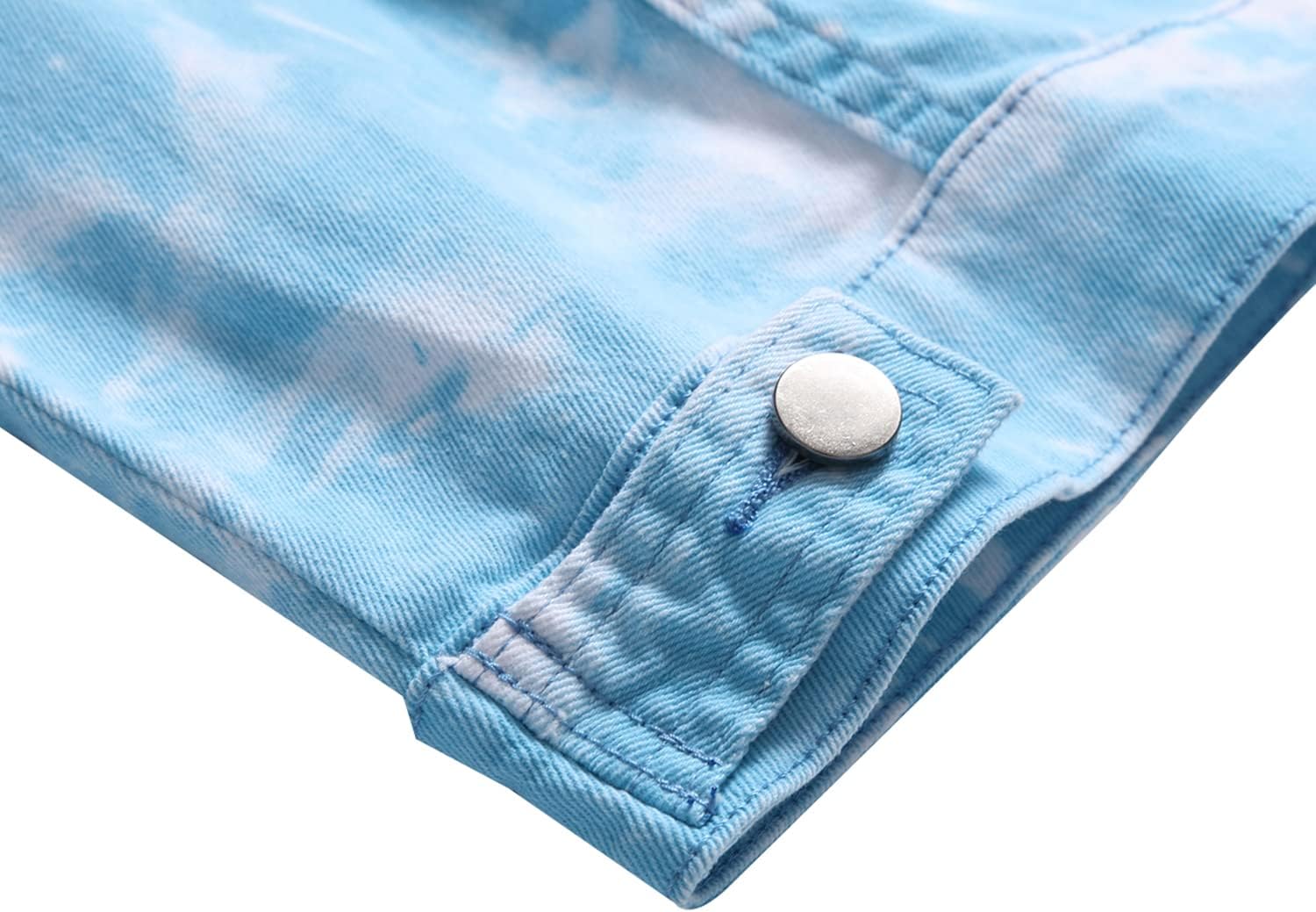 RANMCC Jean Jacket for Men Slim Fit Ripped Denim Jacket Coat - Image 7