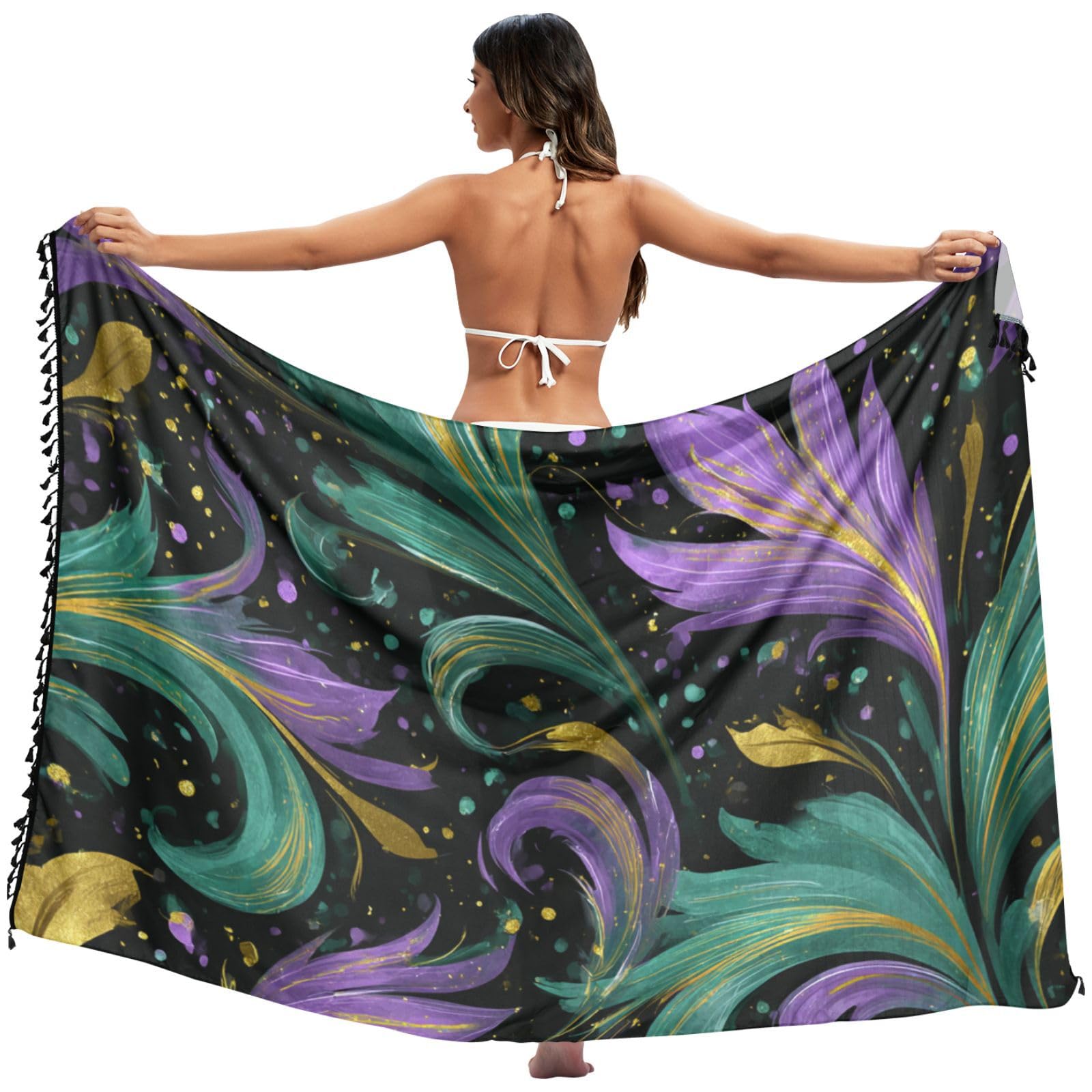 Cubierta de vestido para mujer que cubre el traje de baño con elegancia y diseño morado 8