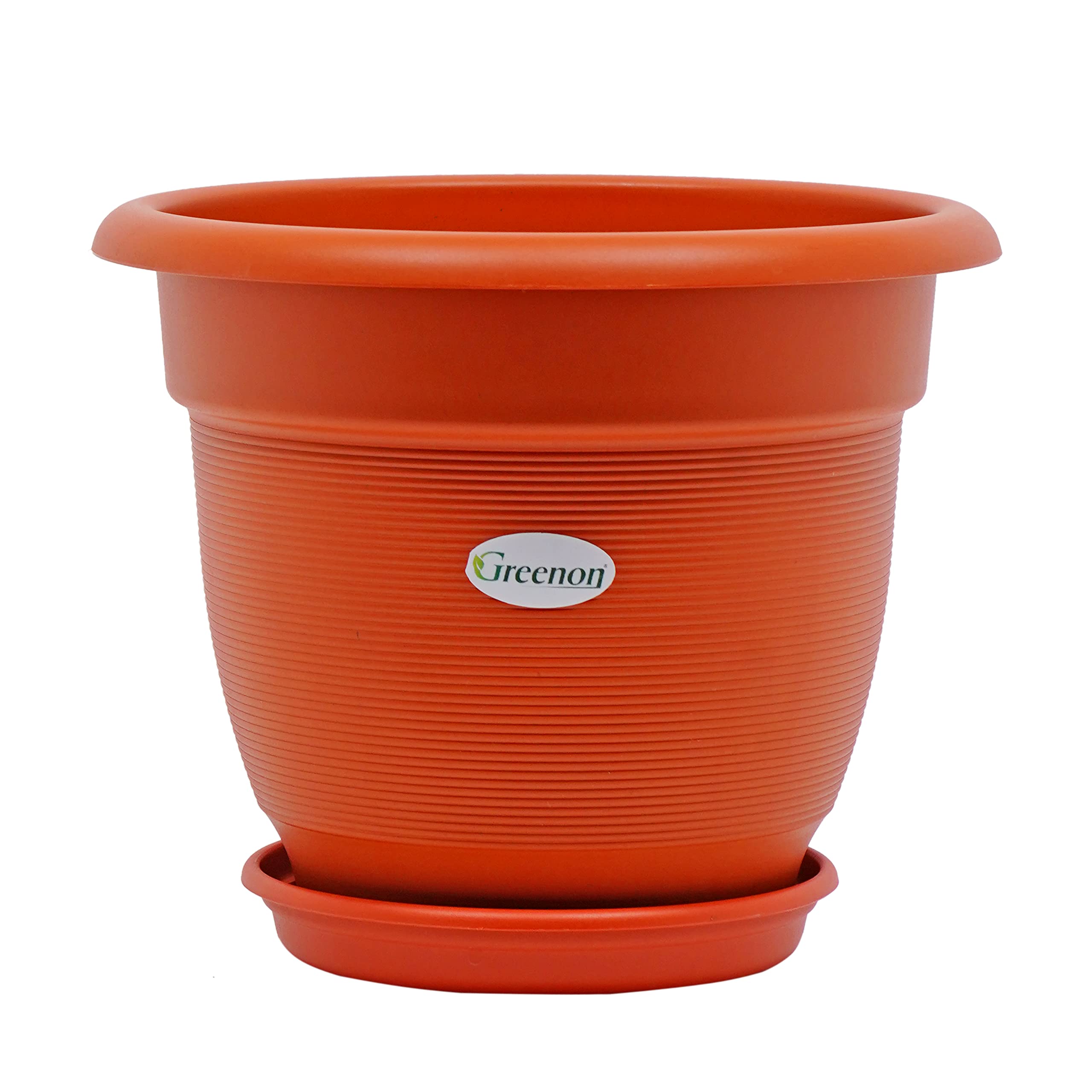 GREENON 8 Inch Plant Pot Pack of 10 | Terracotta Pot with Bottom Tray | Virgin Plastic | Best for Indoor and Outdoor | Non Fadable | UV Treated | Terracotta - 10 (B09X3FF6LN) Amazon Price History, Amazon Price Tracker