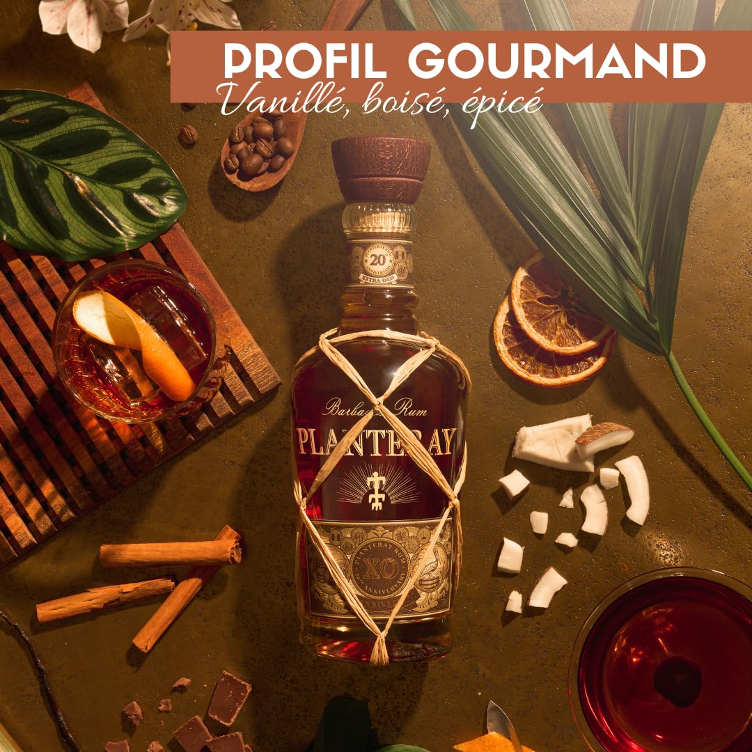 PLANTERAY RUM (Ex Plantation) - XO 20th Anniversary - Rhum - 70 cl | Origine : Barbade - Notes de Vanille & Cacao - 40% Alcool