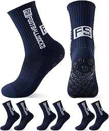 Lot de 3 paires de chaussettes de football antidérapantes pour homme, femme et enfant - Tailles 39-46 - Chaussettes de football antidérapantes pour football, basketball, course, respirantes