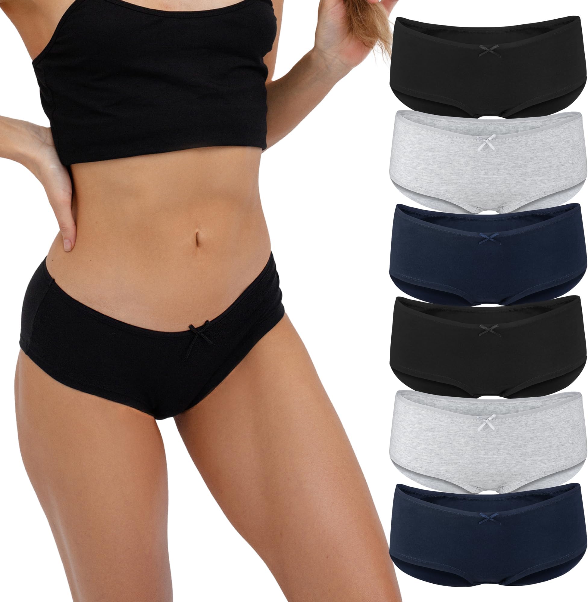 Fabio Farini Pack of 4 Ladies Panties with Subtle lace at The Waistband and Leg