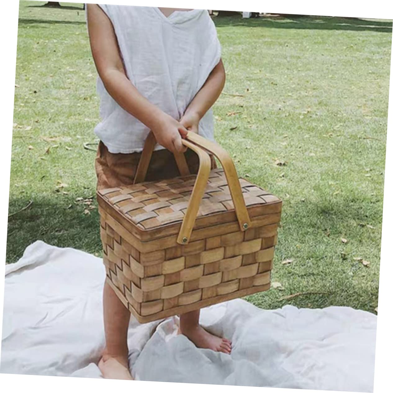 Amazon.com: Wooden Shopping Basket Vintage Picnic Basket