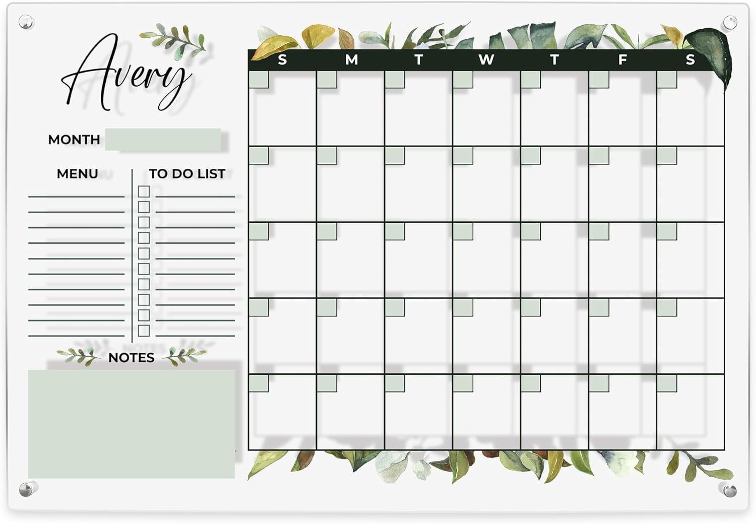 24"x16" Personalized Acrylic Wall Calendar 2024, Custom Acrylic Calendar for Wall, Custom Dry Erase Monthly Calendar for Home Decor and Family Gifts Variation (Design 6)