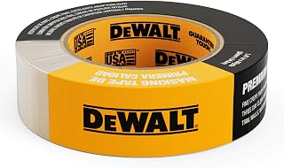 DEWALT Premium Masking Tape, Beige, 1.41 in x 60 yd, Clean Removal Painter’s Tape, Crisp Paint Lines, Medium Adhesion, Heat Resistant up to 160°F, Indoor Use, 3-Pack