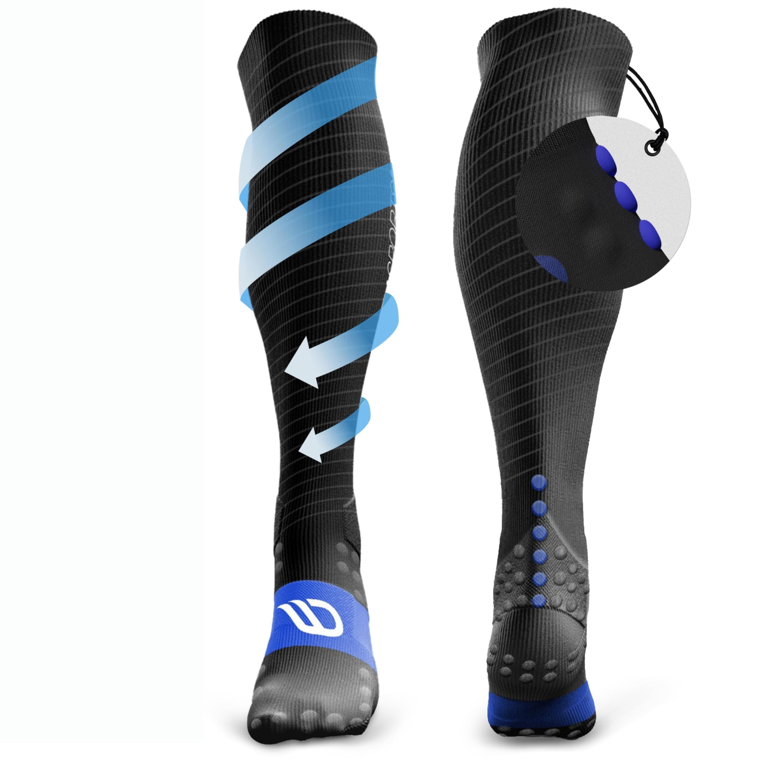 RUNSTARS Kompressionssocken für Sport, Laufen, Marathon und Triathlon I Premium Laufsocken mit gleichmäßiger Kompression und verstärkter Ferse I Kompressionsstrümpfe Herren & Damen
