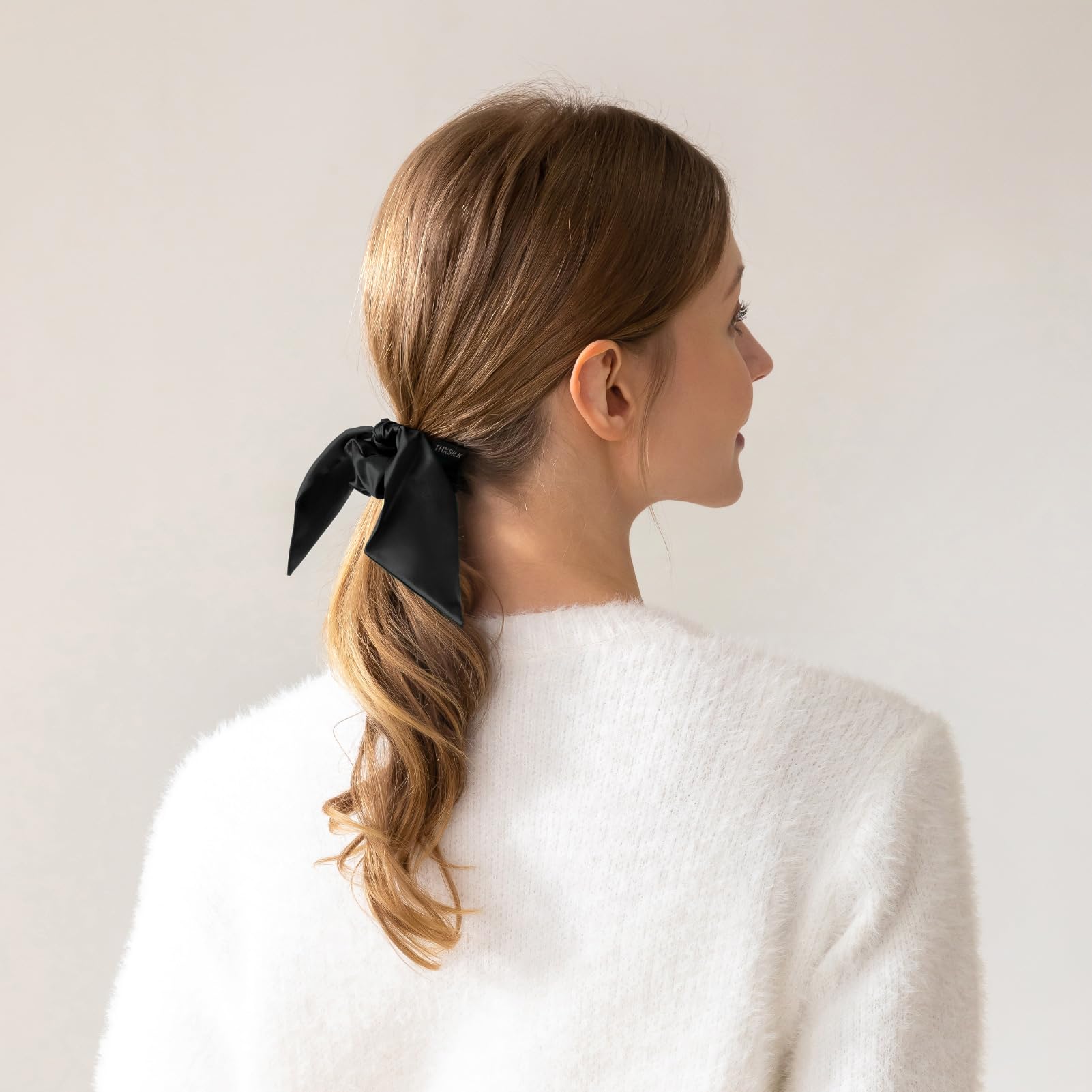 Amazon.com : THXSILK Mulberry Silk Scrunchies with Bow  display picture 2