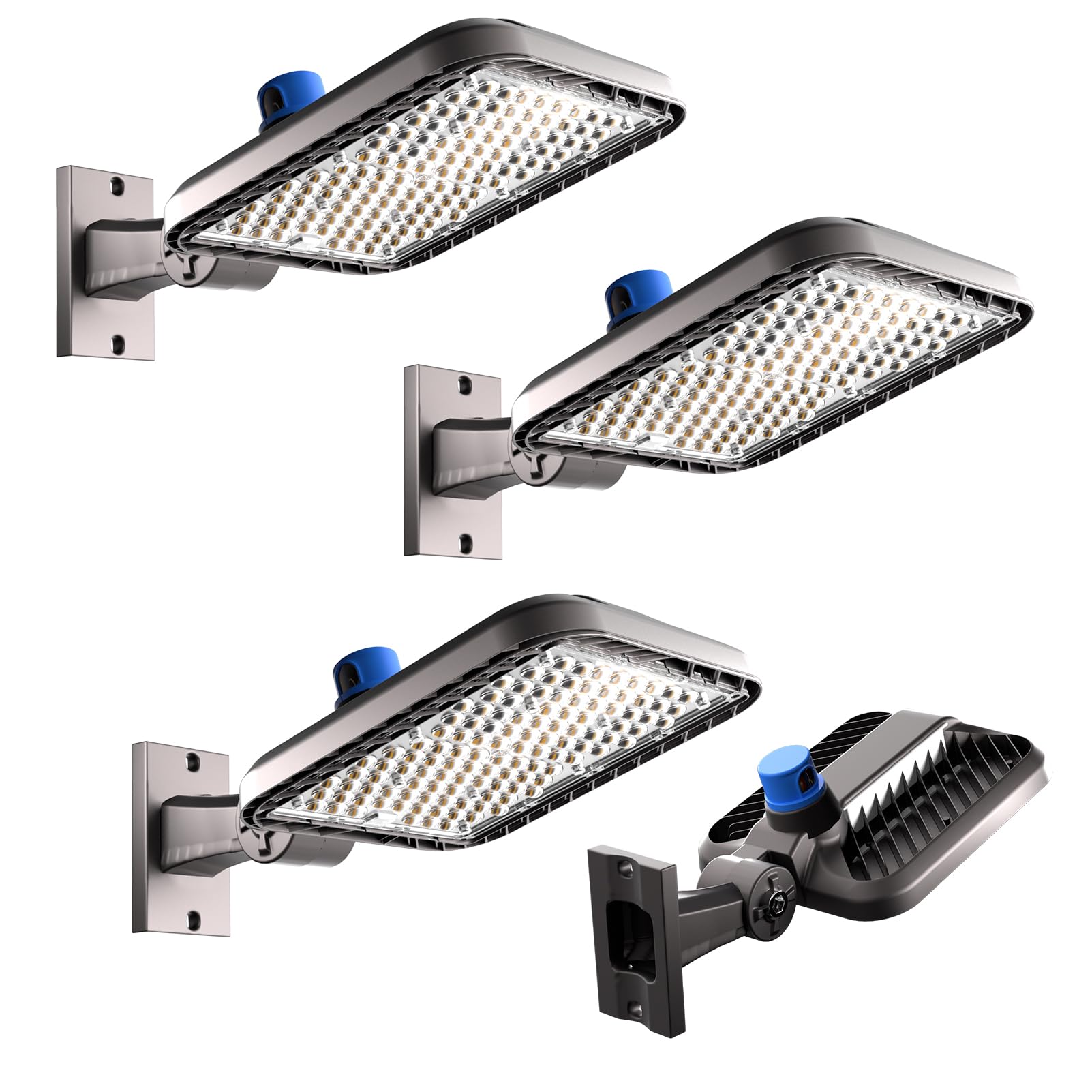 bulbeats 120W LED Parking Lot Light (16800lm Eqv 500W HPS) Arm Mount LED Pole Light Outdoor 5000K LED Shoebox Light Dusk to Dawn Outdoor Area Lighting for Parking Lot/Stadium-4Pack
