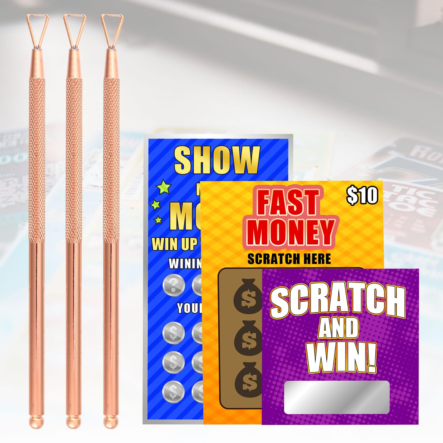 3 Raschietti Per Gratta E Vinci - In Acciaio Inox Doppia Testa Per Biglietti Della Lotteria - Foto 10