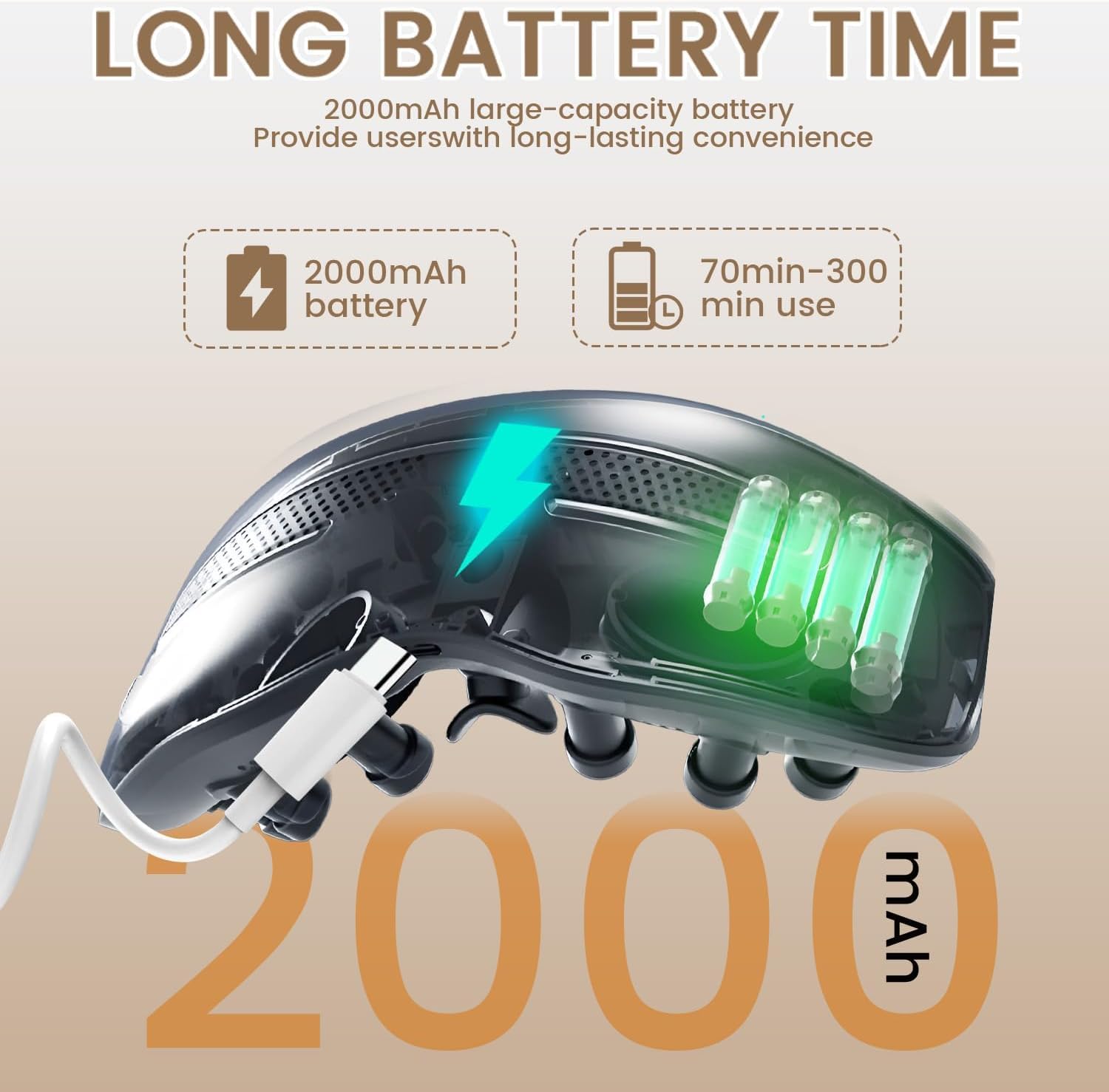 Eye Massager with Heat and Cooling for Migraine Relief, Cooling Eye Mask Birthday Gifts for Women & Men, 15 Massage Vibration with Bluetooth Music Heated Eye Masks for Dry Eyes - Image 6