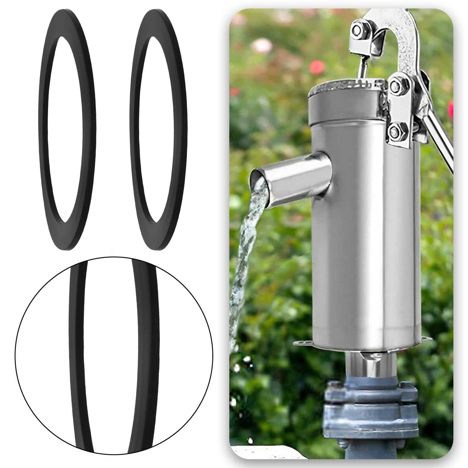 Be In Your Mind 2pcs Nitrile Rubber Flat Washer Replacement Part Flange Sealing Washer OD 90mm ID 70 mm Thickness 2.5mm Flat Washers for Hand Pump Type 75 - Image 2