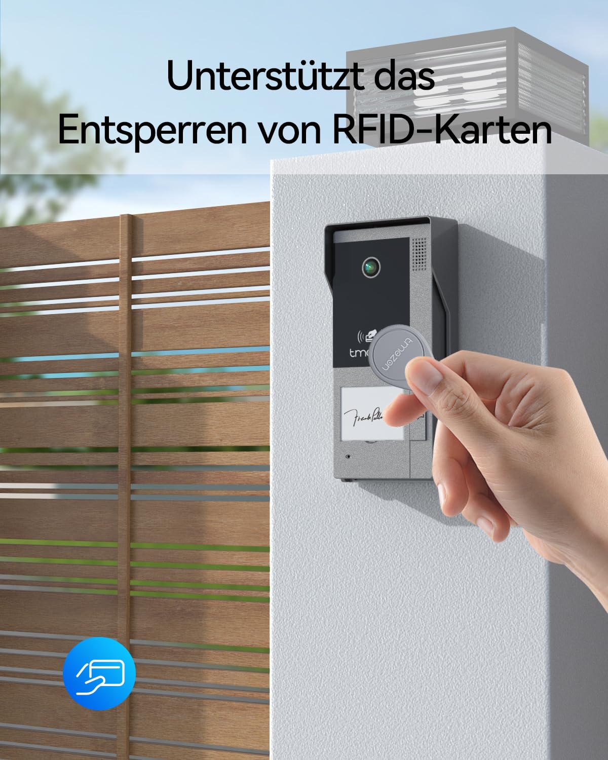 TMEZON WLAN IP Video Türsprechanlage 2 Draht,1080P Türsprechanlage mit Kamera,7''IP Touchscreen,Bewegungserkennung des Menschen,APP/Swipe Card Unlock,Aufnahme und Wiedergabe,1 Familie