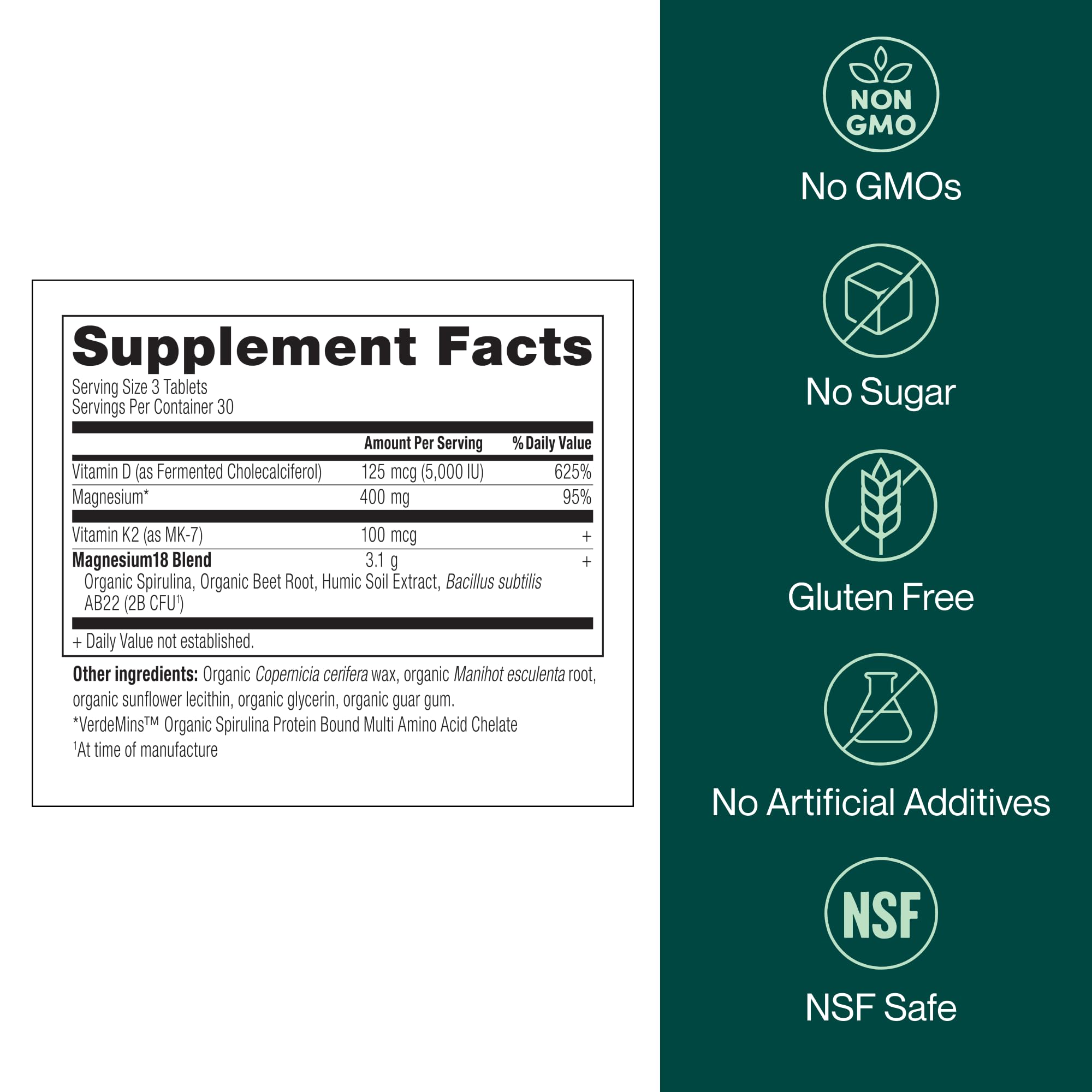 Longevity Rx Mag18 Peptide-Bound Magnesium Complex with D3 & K2, Bone & Muscle Support, Mental Clarity, Sleep Aid thumbnail 5