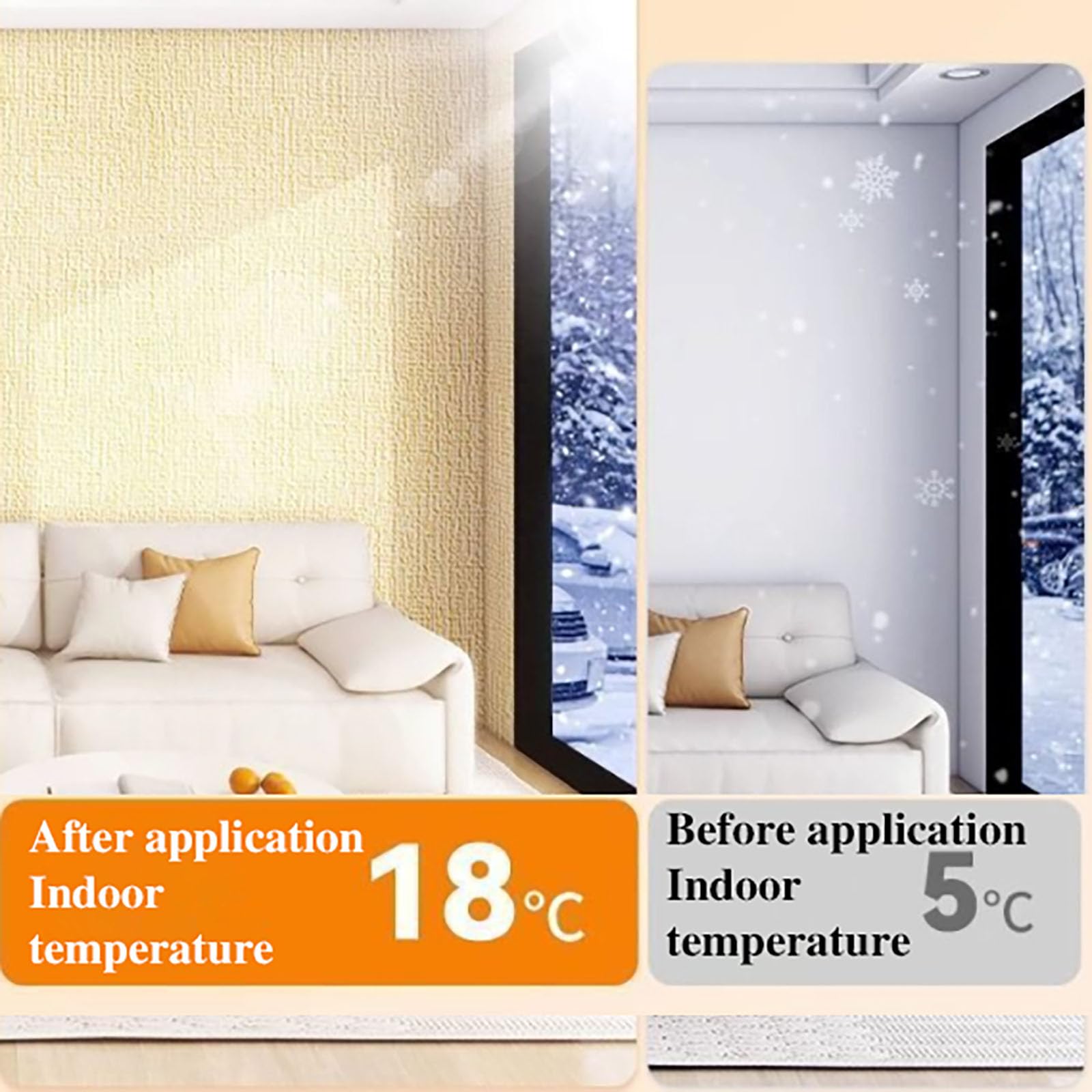 Genérico Papel Pintado Térmico Aislante para Paredes Interiores, Espuma de 5 Mm, Papel Pintado Autoadhesivo, Impermeable, Resistente A la Humedad para Paredes Descascaradas,Beige,L30m W50cm