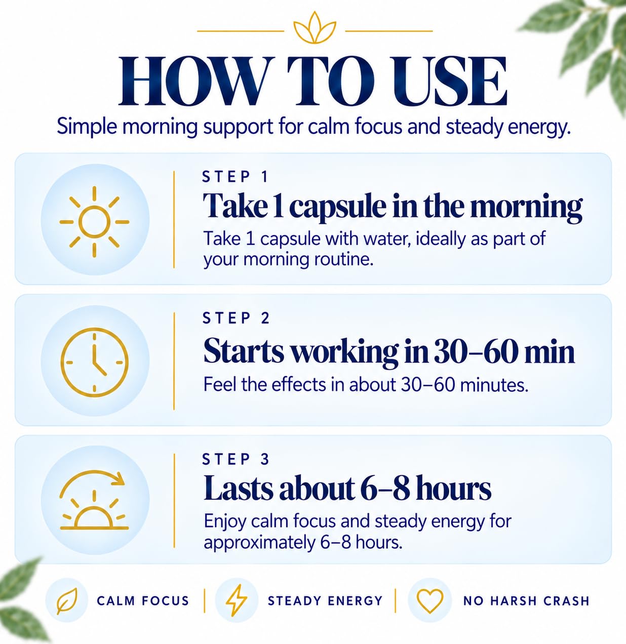 Calm Energy for Women 30+ & Busy Moms – No Jitters, No Crash Energy & Focus Supplement – KSM-66 Ashwagandha, L-Theanine 200mg & Natural Caffeine 100mg, Methyl B12 – Vegan, 60 Capsules — Amazon image 4