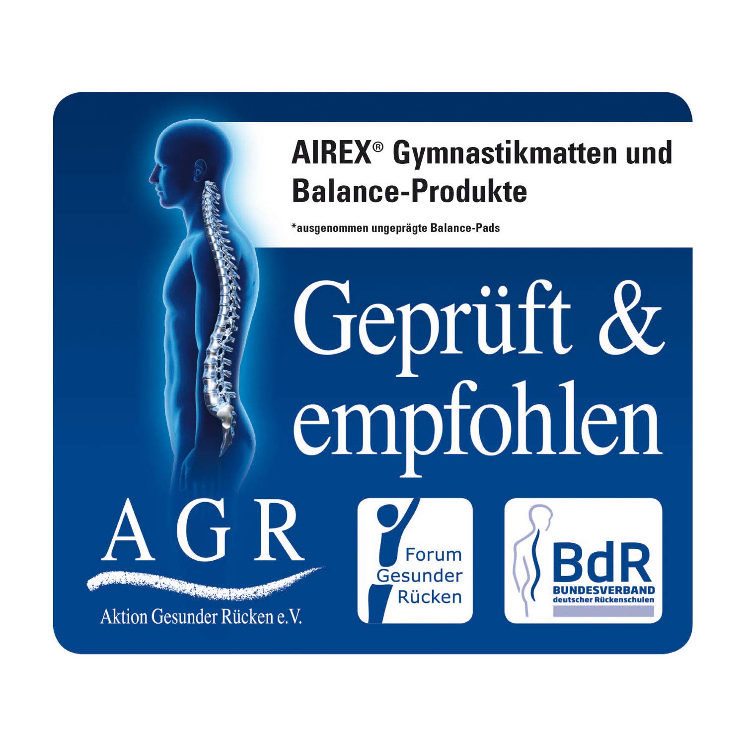 Airex Balance-pad Solid Bleu Roi, 46 x 41 x 5 cm