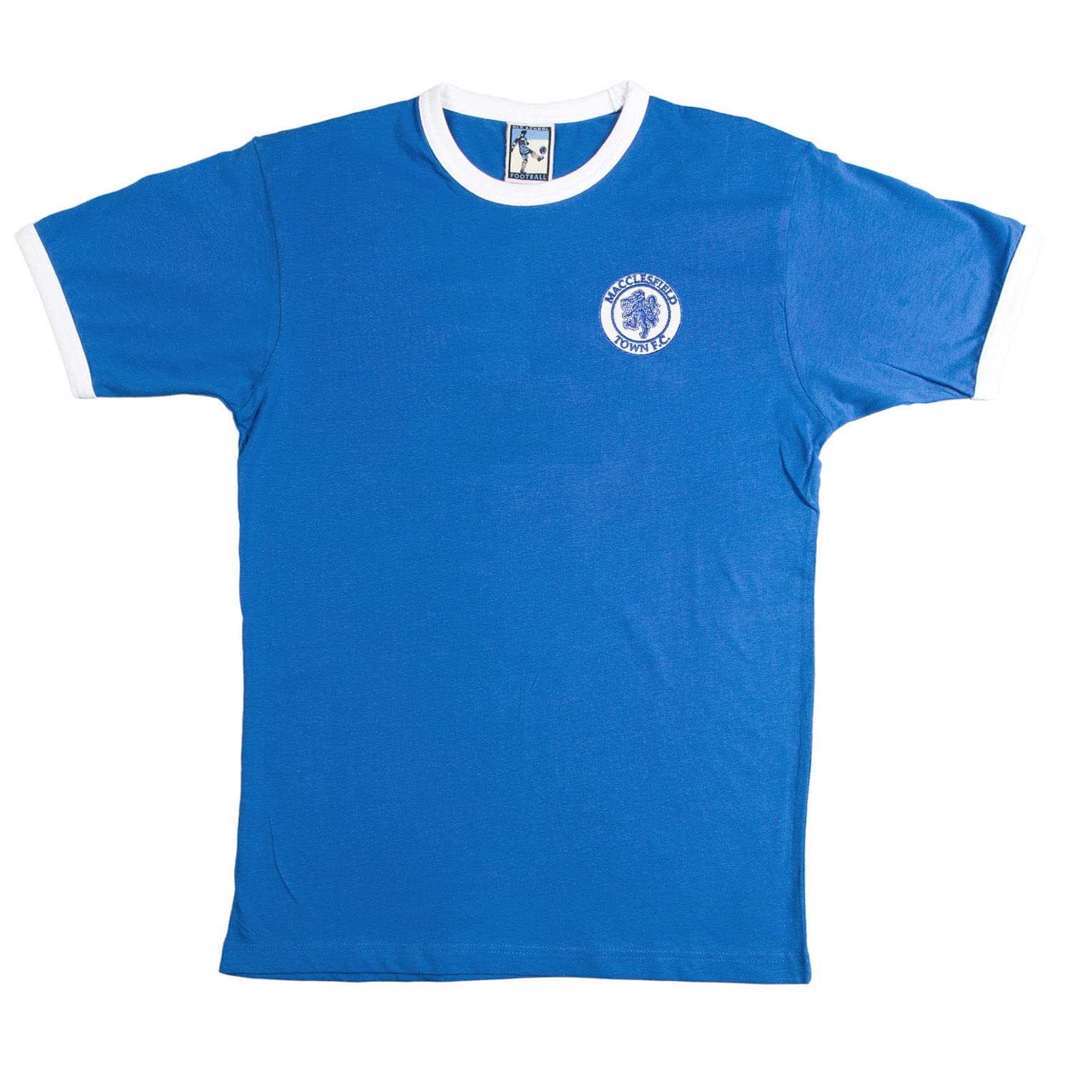 Old School Football Men's Royal Macclesfield 1960S Retro Football T Shirt Embroidered Logo
