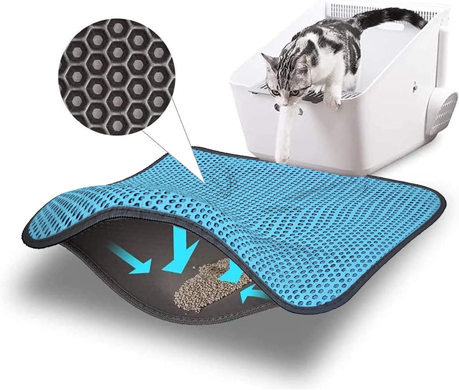 Corelifes Premium Cat Litter Mats, Trapping, Cat Litter Box Mat Scatter