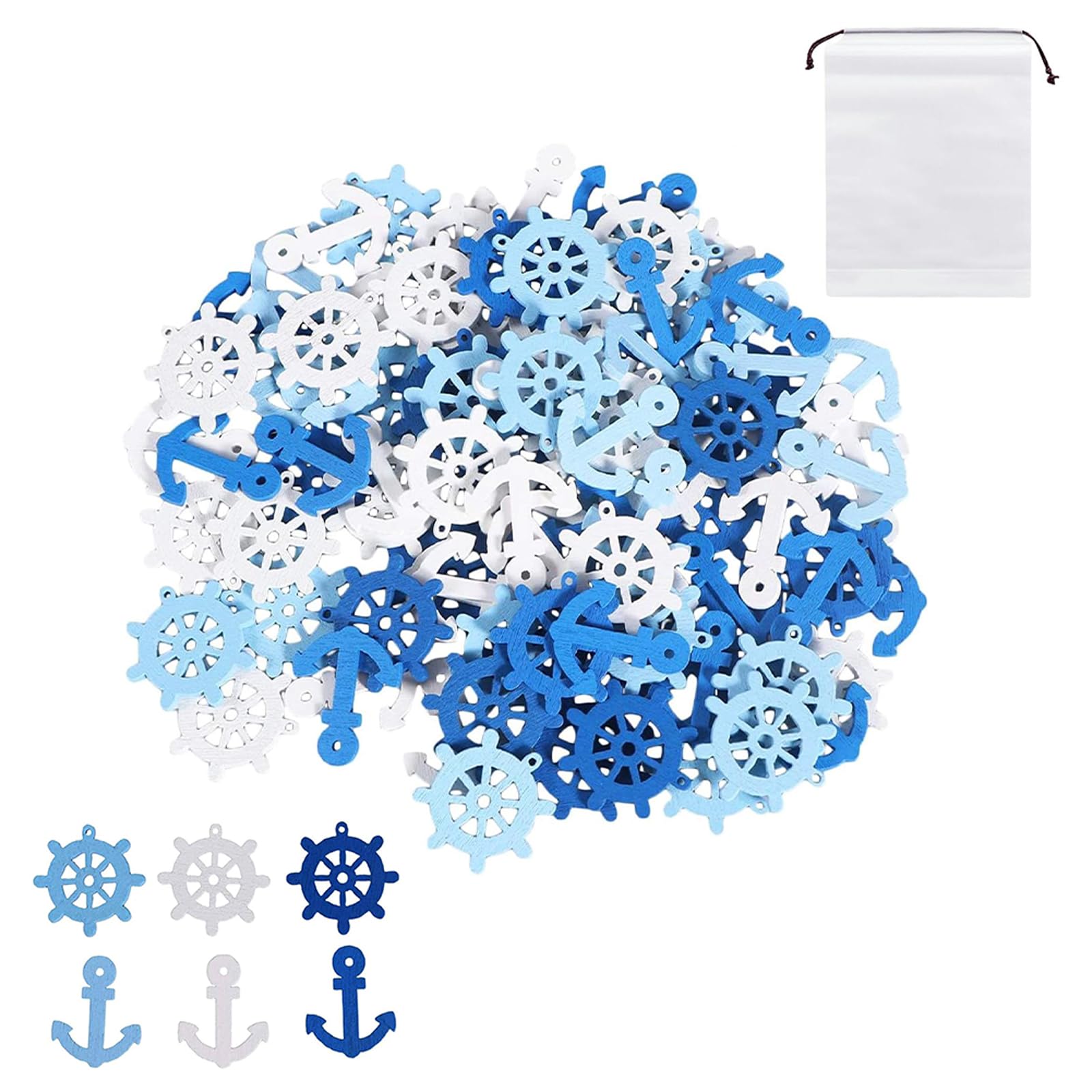 Ciondoli Tema Nave E Oceano In Argento Antico - 60 Pezzi Per Creazioni Artigianali - Foto 7