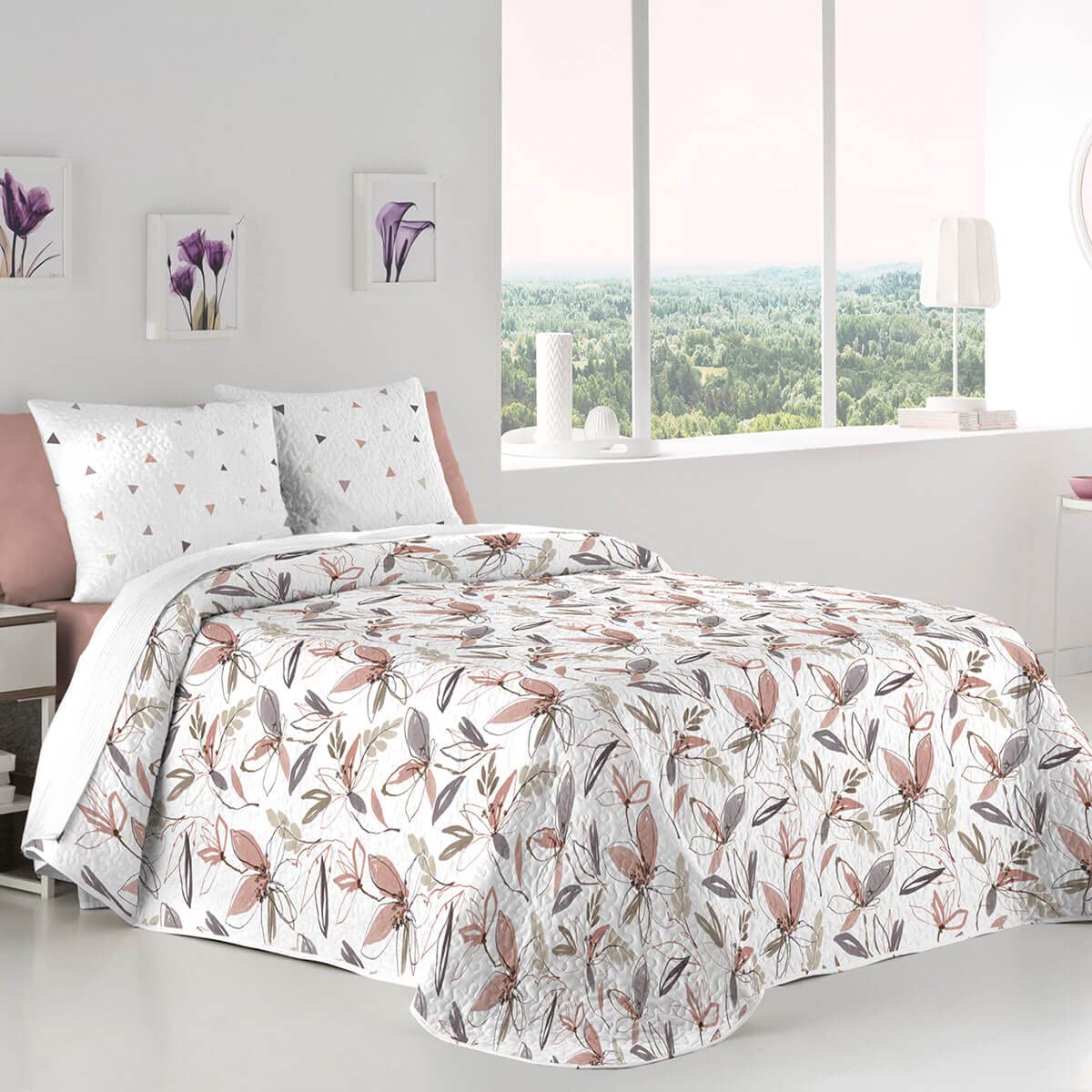 Colcha Bouti Reversible Malu Malva Cama 150