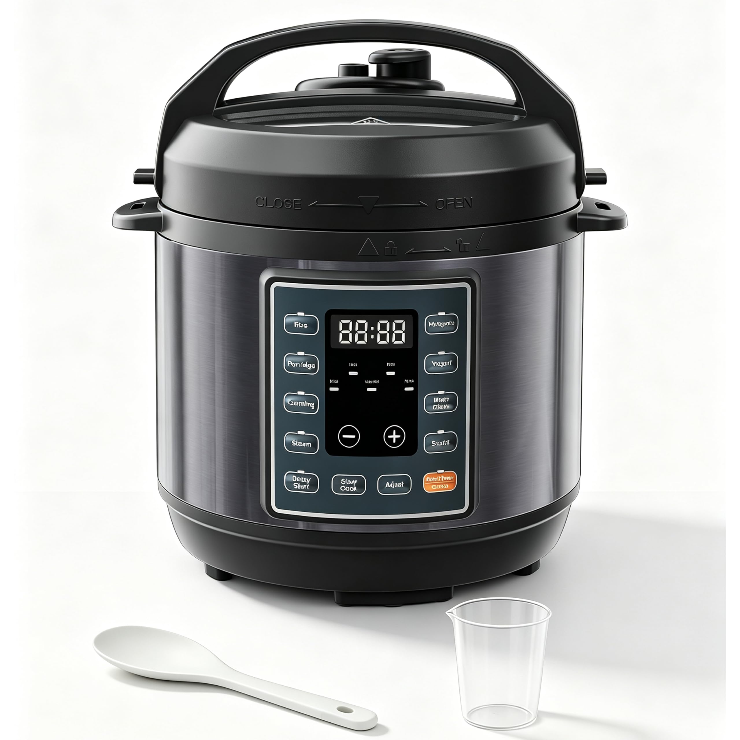 Simple Deluxe 10-In-1 Electric Pressure Cooker, 3QT Instant Multi Cooker, Olla de Presion Nonstick Pot 3 Quarts for Slow Cook, Rice Cook, Steam, Sauté, Canning, Yogurt Maker, Warm, Black