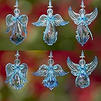 Vista 7 de Adorno de ángel acrílico de calidad de cristal (base esférica, transparente)