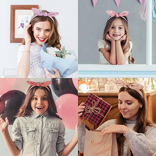 Miniatura 5 de Paquete de 6 diademas para mujer, diademas con lazo para niñas, diademas anudadas con dientes, diademas para niñas de 8 a 12 años, accesorios para