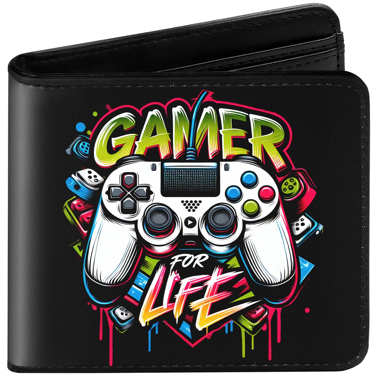 Kids Wallet for Boys, Young Boys Wallet for Kids Ages 4-5-6-7-8-9-10-11-12-13-14-15-16, Gamer Wallet for Teen Boy, Birthday Christmas Gift Stocking Stuffer for Teenage Teenager Leather
