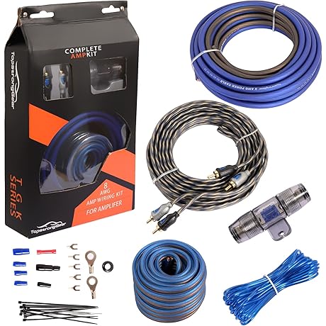 TOPSTRONGGEAR 8 Gauge Amp Wiring Complete Kit with Universal Installation Cables