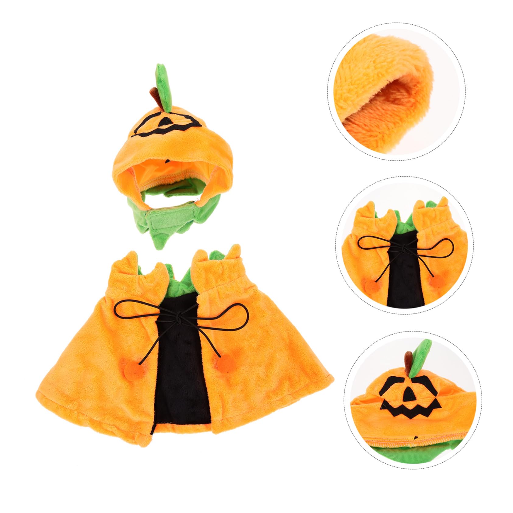 BESPORTBLE 3 Set Mantello Per Animali Domestici Mantello Di Halloween Per Animali Domestici Vestito Jack-o- Lanterna Per Costume Da Zucca Di Halloween Per Gatti Peluche