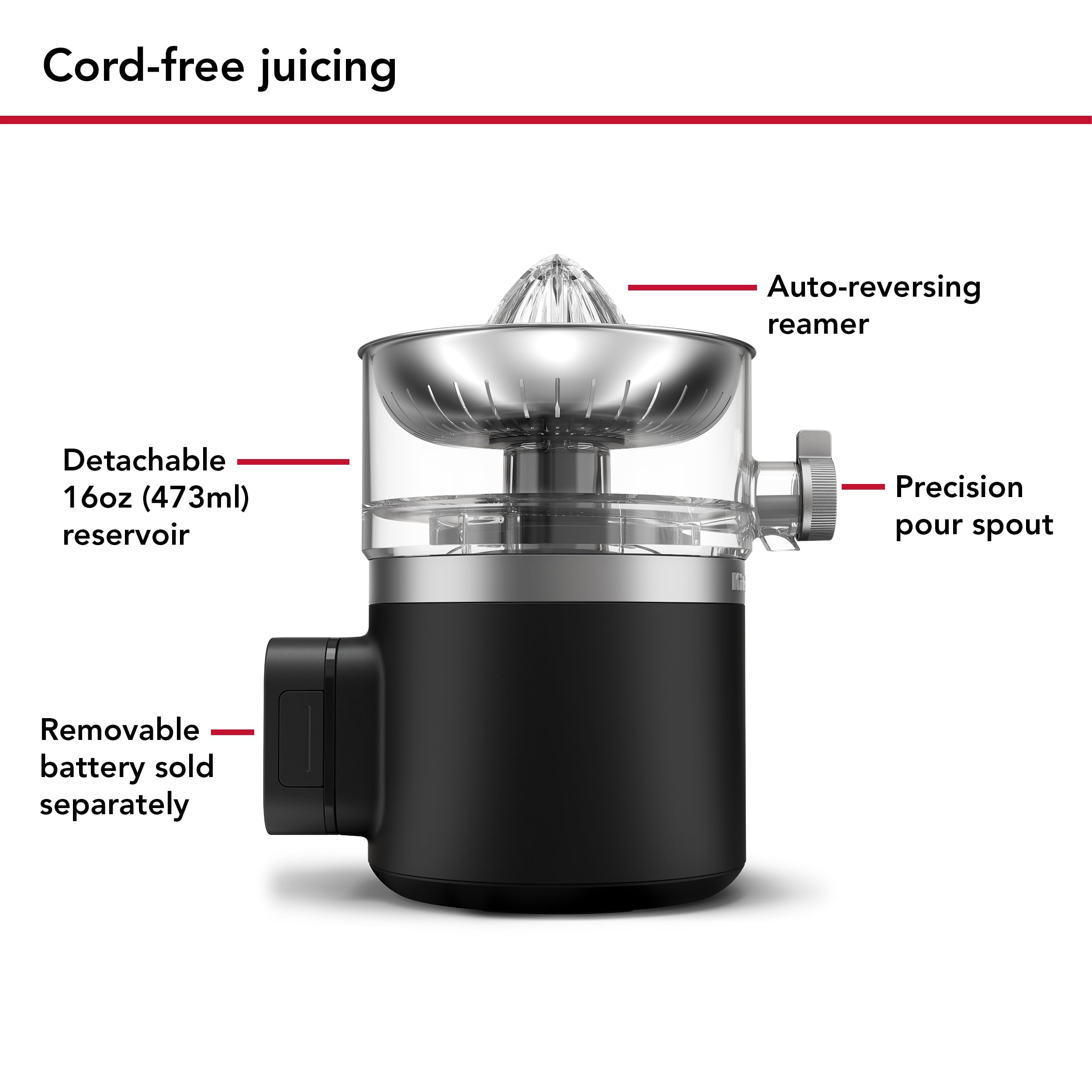 KitchenAid Go Cordless Citrus Juicer - battery sold separately, KCJR160BM