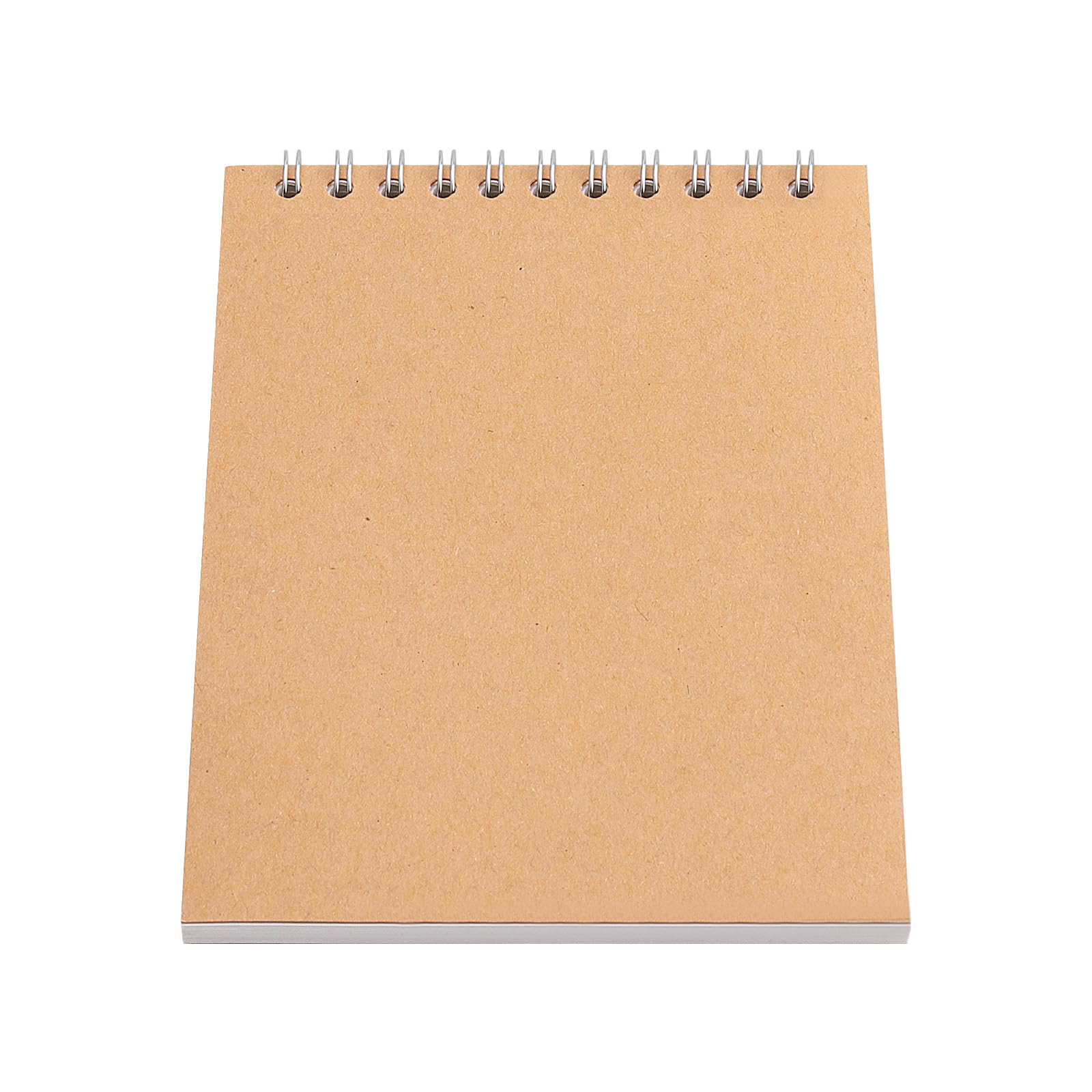 HOZEON 25 quaderni per schizzi A6, 10 x 15 cm, in carta kraft marrone, rilegatura a spirale superiore, per animazione, schizzi, disegni, scarabocchi e diari, 60 fogli