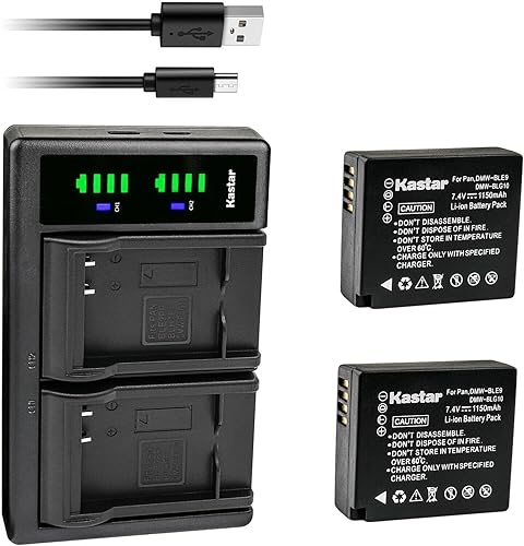 Kastar Paquete de 2 baterías y cargador USB LTD2 de repuesto para batería Leica BP-DC15, cargador Leica BC-DC15, Leica D-Lux tipo 109, Leica D-Lux