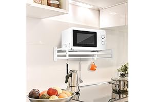 Over the Stove Microwave Oven Shelf with Extendable Arm Rail