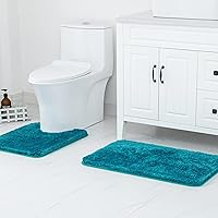Vista 131 de MIULEE - Juego de 2 tapetes para baño, absorbentes, microfibra esponjosa y gruesa, con reverso antideslizante, lavable a máquina, para baño, ducha