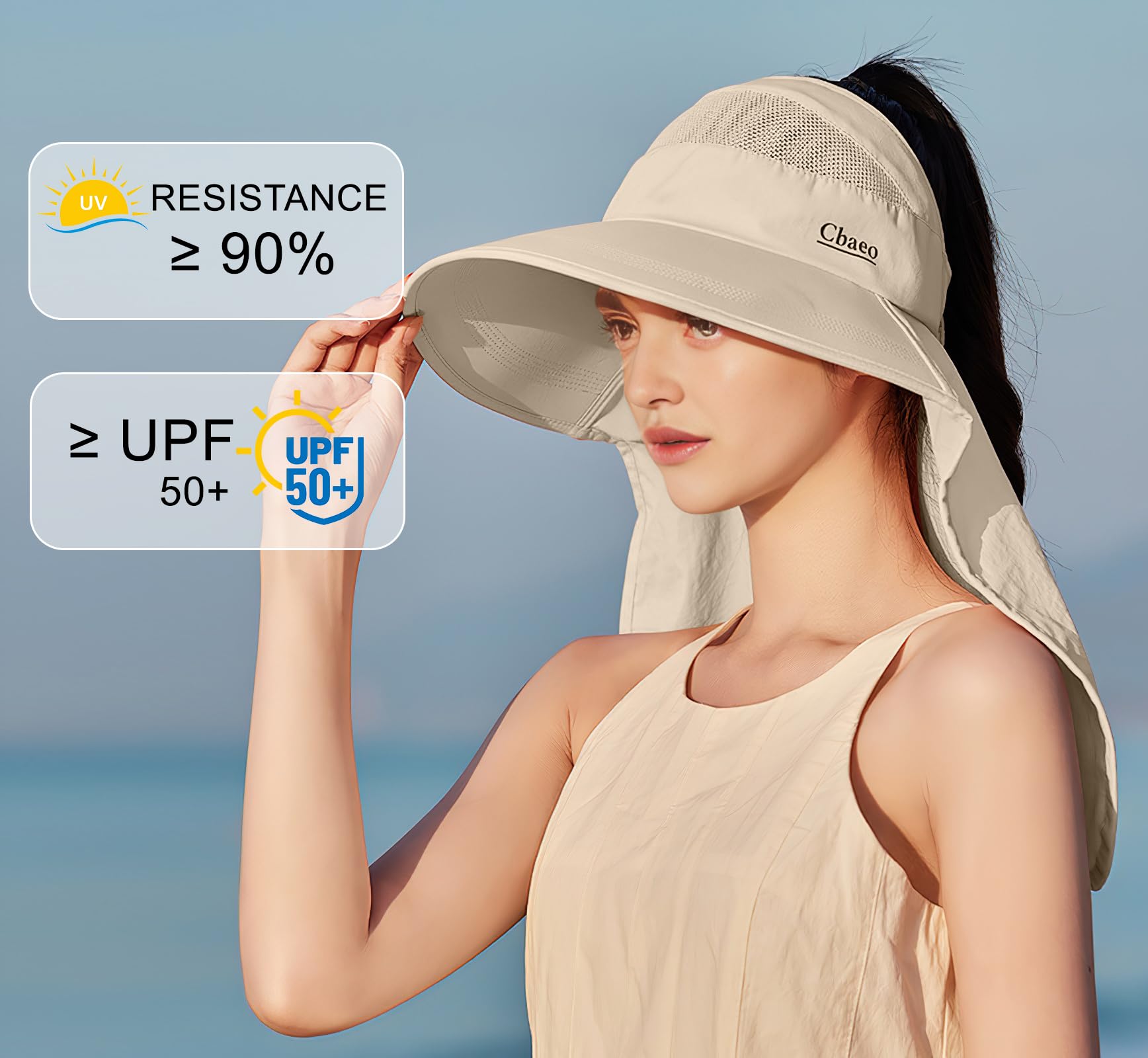 Visiera Parasole da Donna Cappello da Sole a Tesa Larga con Protezione UV sul Traspirante Cappello da Spiaggia per Giardinaggio Viaggi Escursionismo Pesca Campeggio
