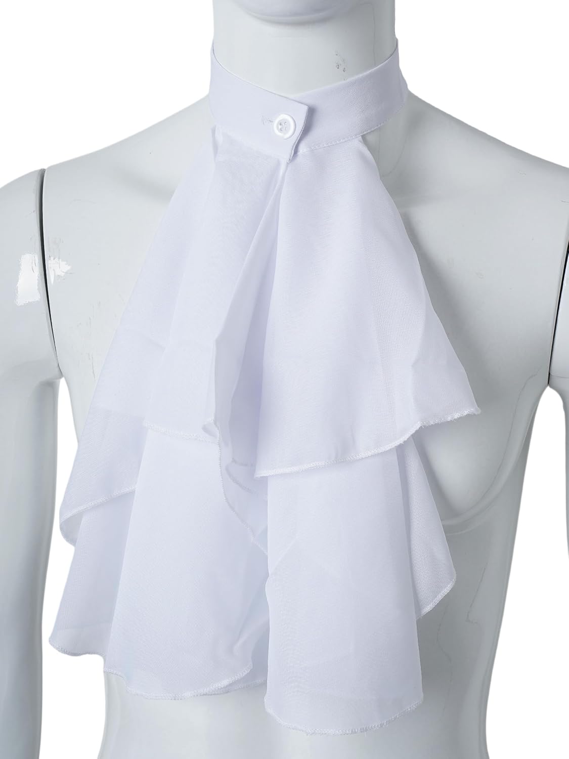 Victorian Colonial Jabot Collar Medieval Renaissance Chiffon Detachable Collar Halloween Costume Accessory image 5