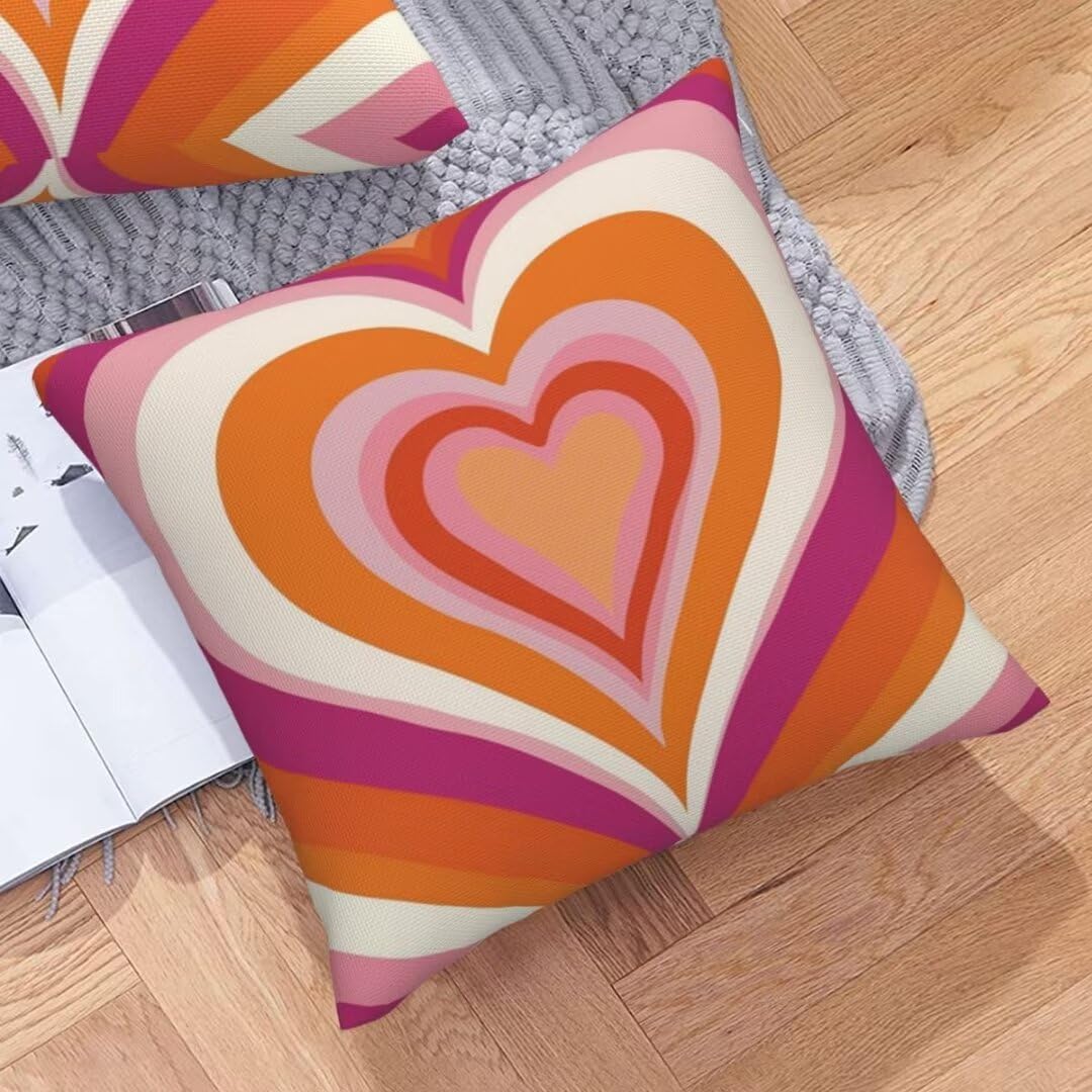 2er Set Kissenbezug 65x65 cm Outdoor Kissenhülle Wasserdichte Sofakissen Bunt Gedruckte dekokissen 心 Couch Kissen Outdoorkissen für Sofa Balkon Terrasse Patio Garten Bauernhause Dekorativ -FS212