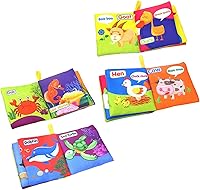 Vista 4 de Coolplay Baby's First Non-Toxic Soft Cloth Book Set, Crinkle Books Friction with Rustling Sound - Pack of 8