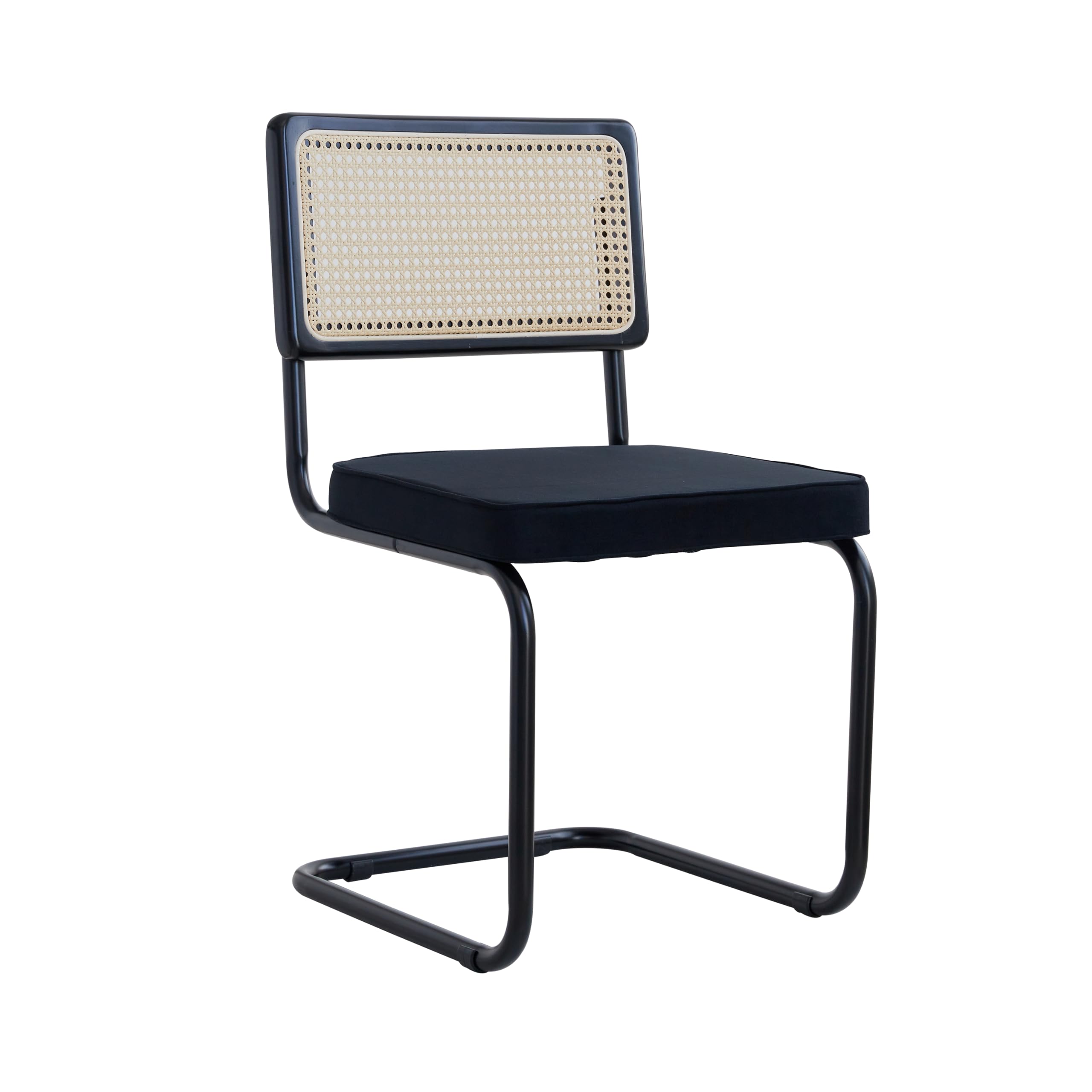 Juego de 6 Sillas de Comedor Escandinavas, Sillas de Comedor con Patas Cromadas, Sillas Voladizas, Sillas de Oficina, Sillas Modernas (Negro-2)