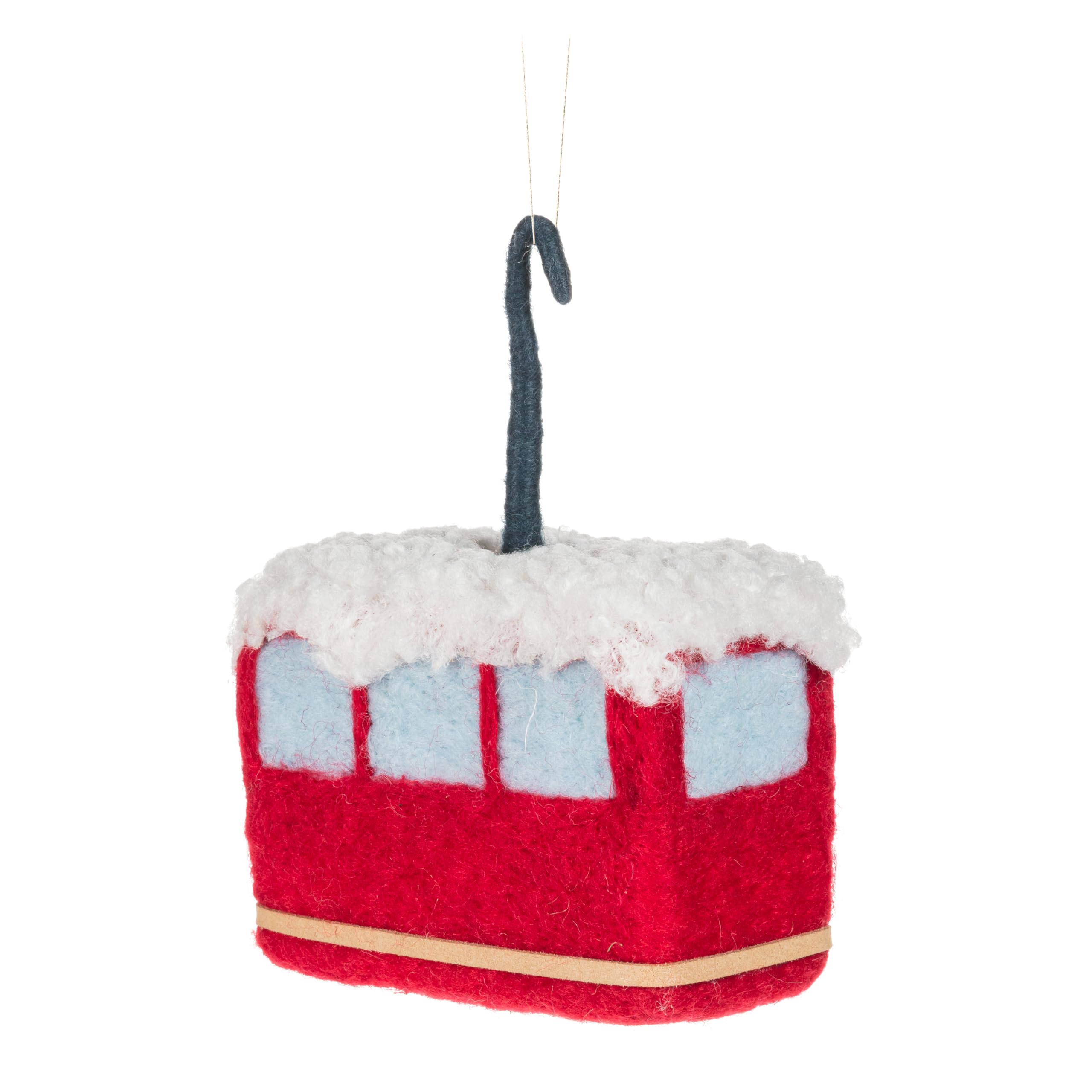 Abbott Collection Snowy Gondola Ornament, Wool Felt (5" L)