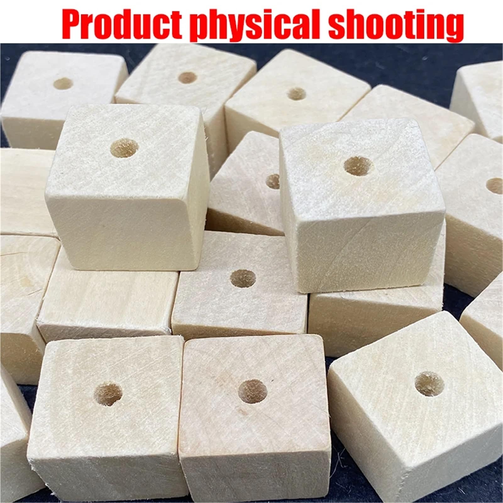 100 cuentas de madera natural 25 mm for manualidades infantiles, ecológicas, sin plomo, cuadradas, con agujero