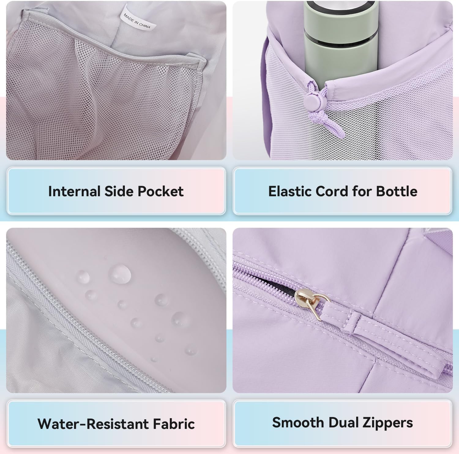 MAXTOP Women's Gym Yoga Duffle Bag with Shoe Pouch,Multi-Purpose Overnight Travel Bag for Gym,Work, Dance, Sports - Image 5