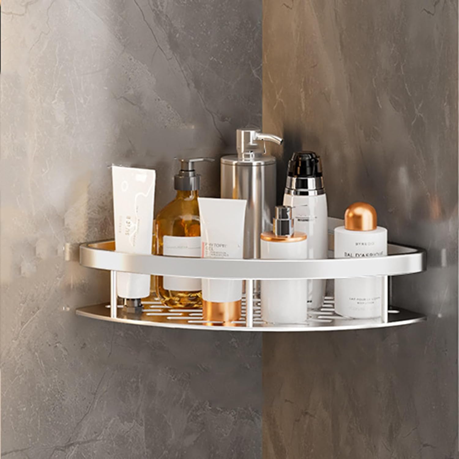 SRURLLUG Rustproof Shower Caddy Corner Large Capacity Wall Mount Bathroom Shower Shelves Easy to Install and Remove Shower