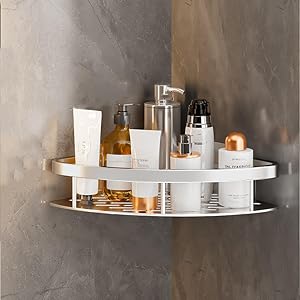 SRURLLUG Rustproof Shower Caddy Corner Large Capacity Wall Mount Bathroom Shower Shelves Easy to Install and Remove Shower