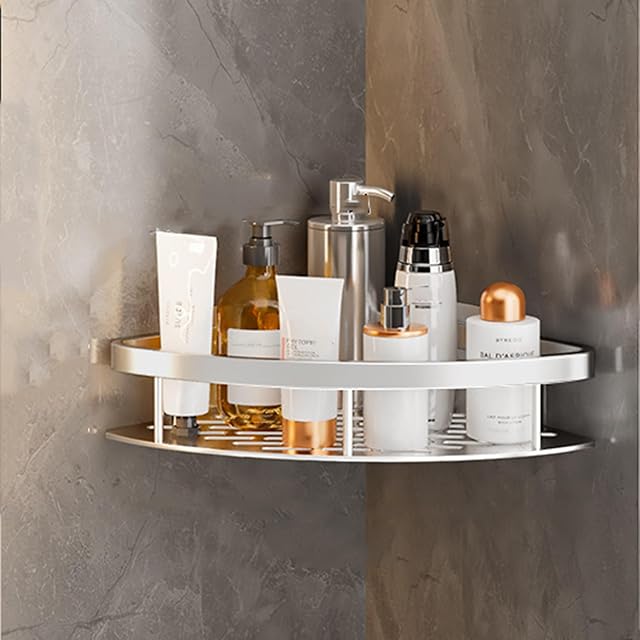 SRURLLUG Rustproof Shower Caddy Corner Large Capacity Wall Mount Bathroom Shower Shelves Easy to Install and Remove Shower