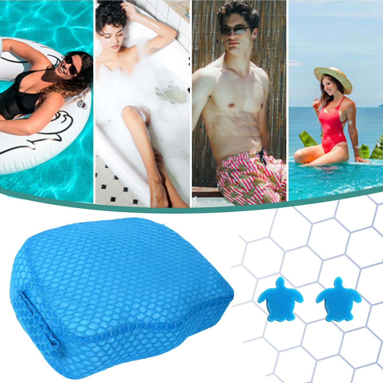 Sedile Per Vasca Idromassaggio Adulti Cuscinetto In Rete D'Aria 3D A Rapido | Sedile Rialzato per Vasca Idromassaggio per Adulti Per Piscina Interna, Bagno, Relax in Giardino, Camper,