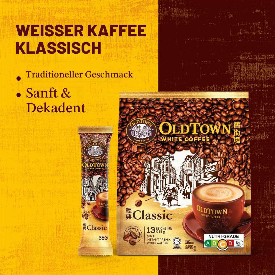 Old Town weiß Kaffee 3 in 1 Klassisch 600g