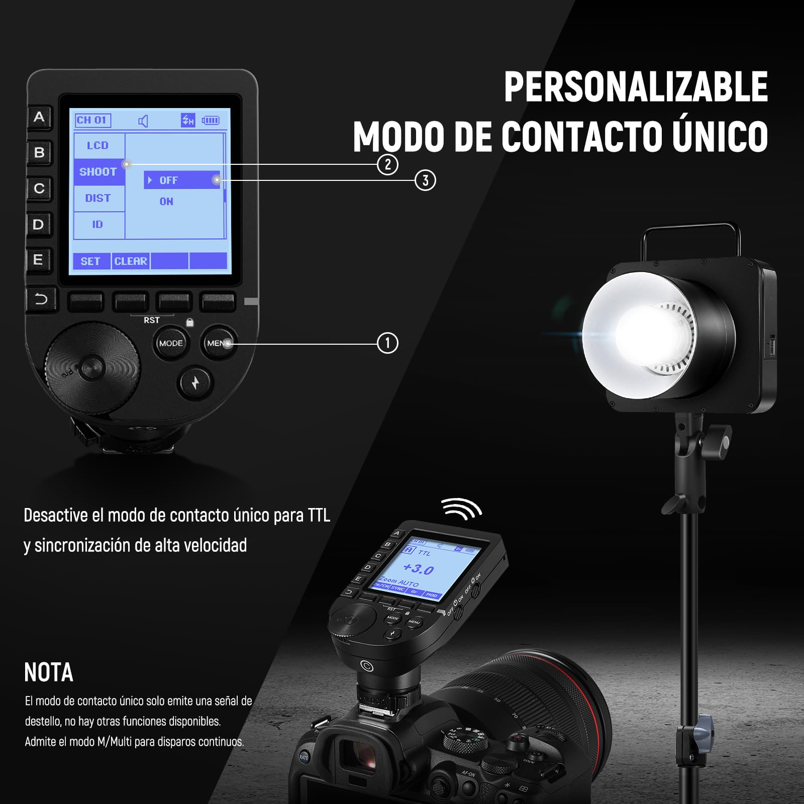 NEEWER Q4 400Ws Flash Estroboscópico 2.4G TTL Disparador QPRO-C Compatible con Canon 1/8000 HSS/Lámpara de Modelado 30W/400 Potencia Completa/Reciclaje 0.01-1.2s/Batería 21.6V 2800mAh para Fotografía